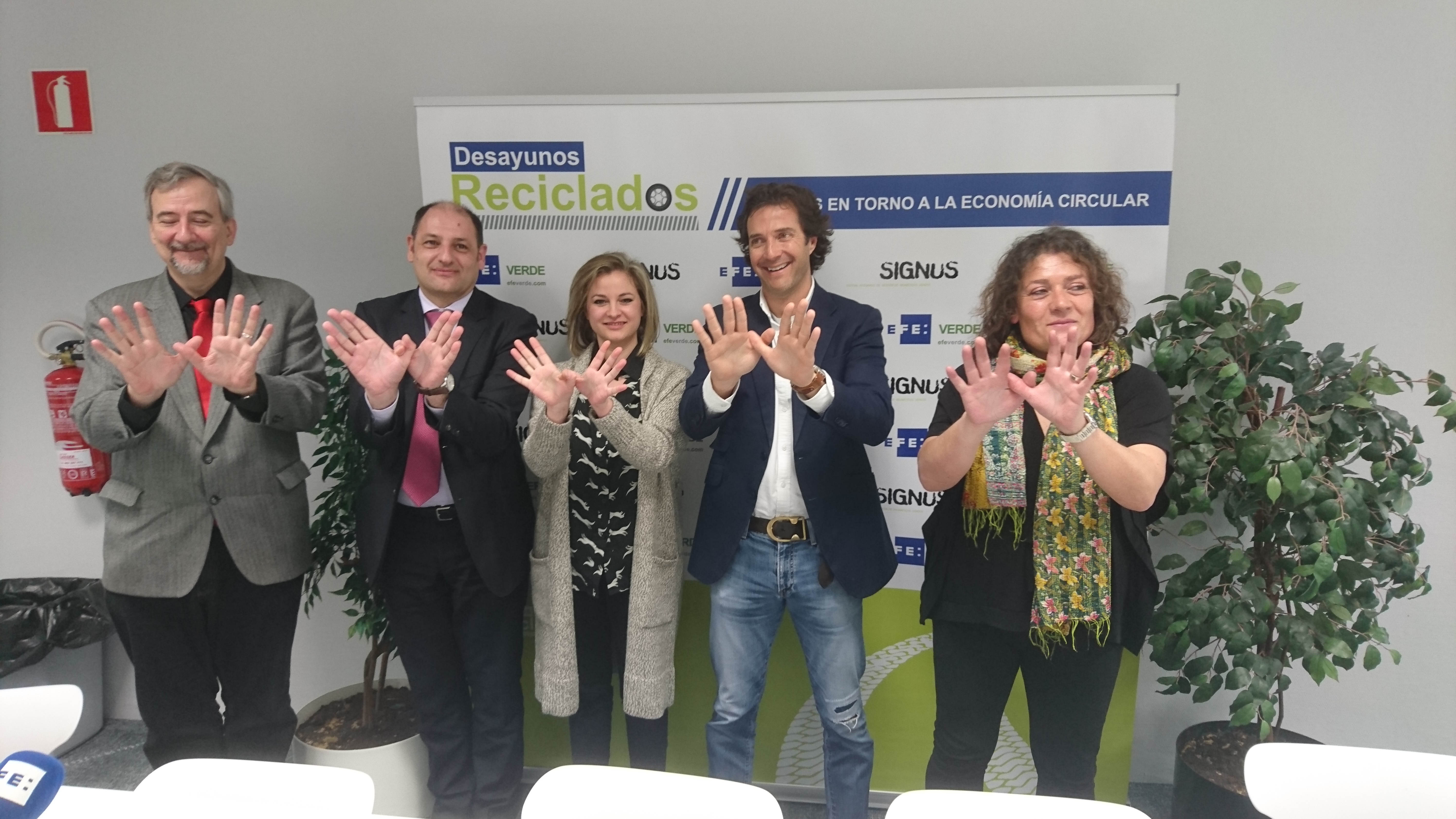 Lorena Gasco (Raimusgo); Javier Goyeneche (Ecoalf), José María Bermejo (Signus), Isabel Sendra (Isendra bags)