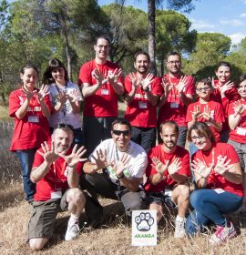 Voluntarios de Aramba en el Arroyo de la Rocina (Muestreo P. Andarríos 2014)