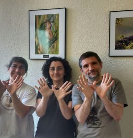 El equipo de marcaje del área de estudio y seguimiento de SEO/BirdLife