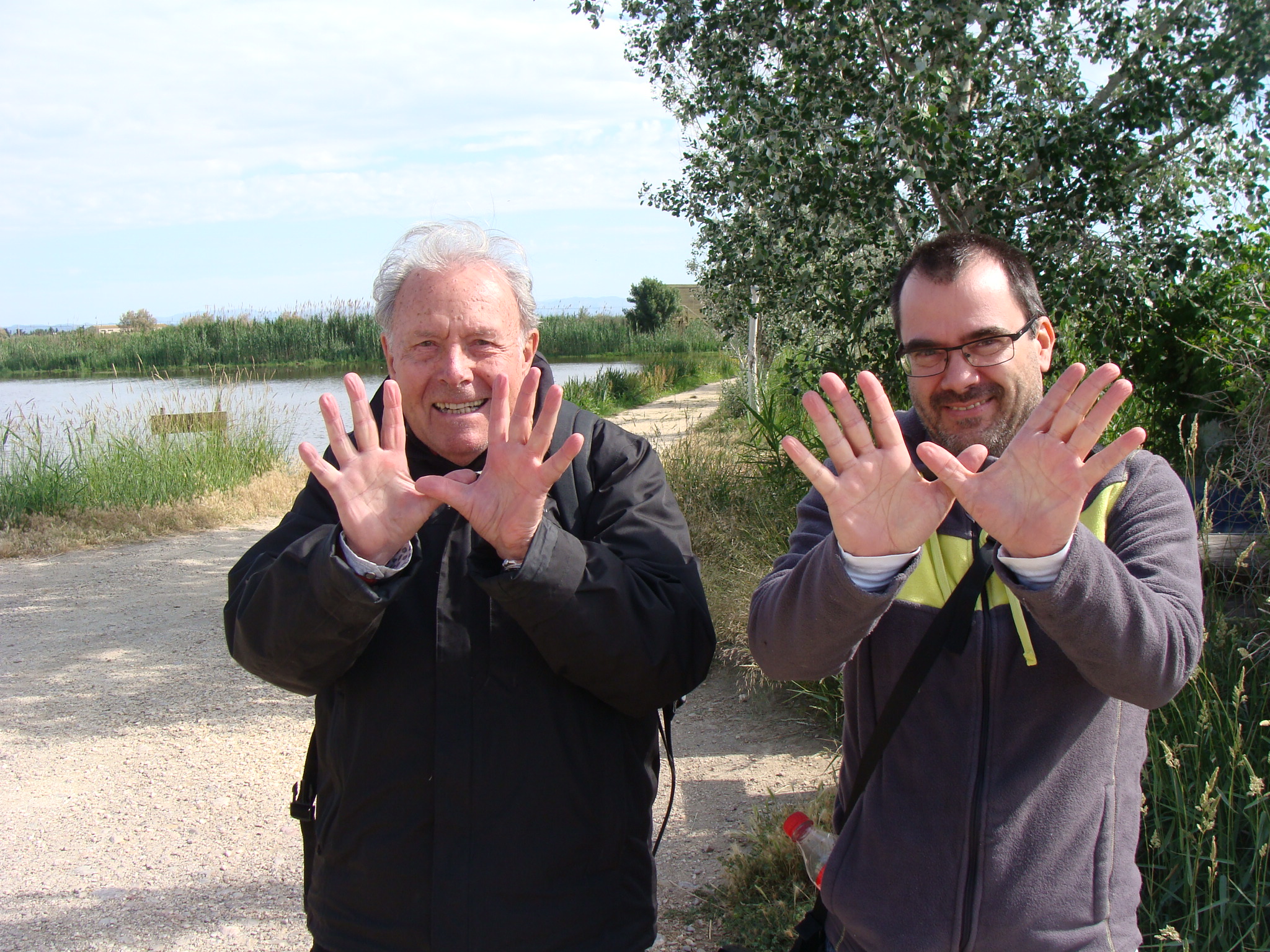 Usuarios del observatorio de aves de la Reserva de Riet Vell de SEO/BirdLife en el Delta del Ebro